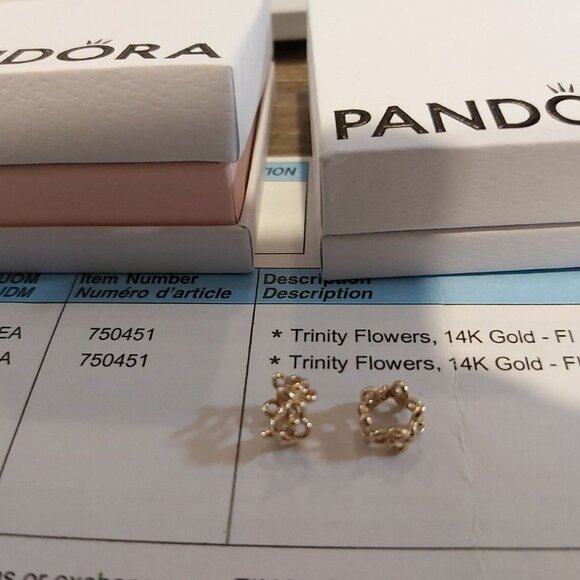 Authentic Pandora *RETIRED*  14K Gold Trinity Spacer 750451 - Picture 12 of 12